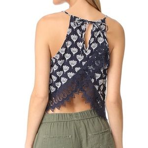 BB DAKOTA size small Women's Taryn Embriodered Lace Tank Top NWOT crop